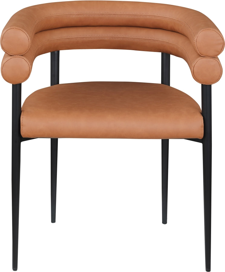 Lavina Vegan Leather Upholstered Dining Chair in Cognac, Set of 2 - 509Cognac-C