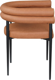 Lavina Vegan Leather Upholstered Dining Chair in Cognac, Set of 2 - 509Cognac-C