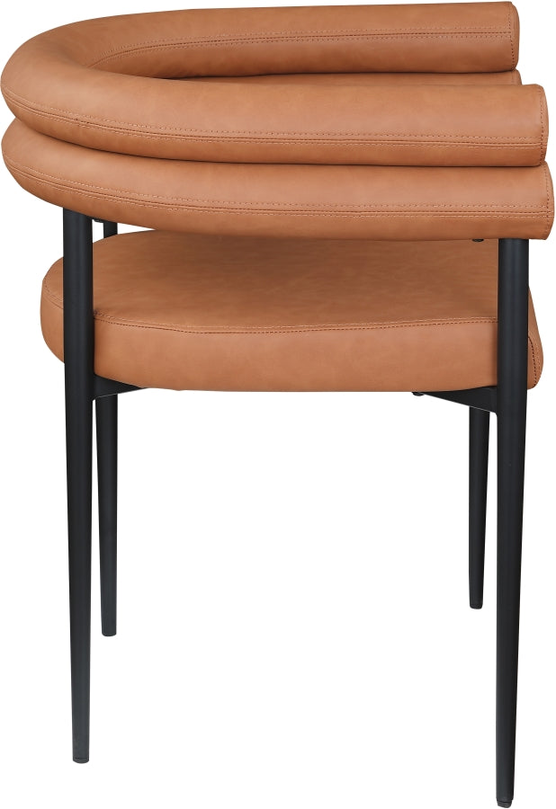 Lavina Vegan Leather Upholstered Dining Chair in Cognac, Set of 2 - 509Cognac-C