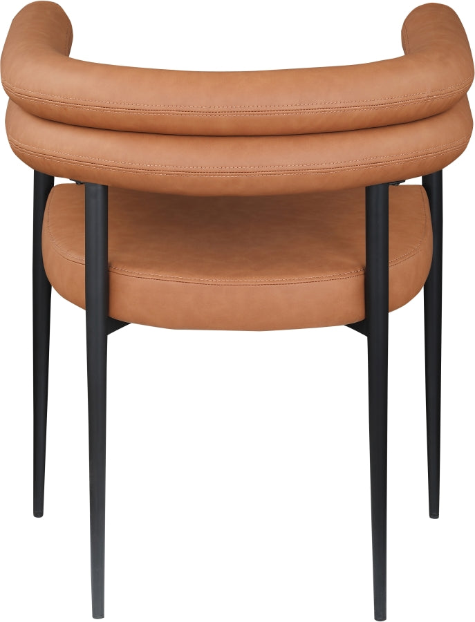 Lavina Vegan Leather Upholstered Dining Chair in Cognac, Set of 2 - 509Cognac-C