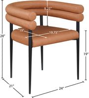 Lavina Vegan Leather Upholstered Dining Chair in Cognac, Set of 2 - 509Cognac-C