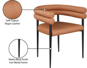 Lavina Vegan Leather Upholstered Dining Chair in Cognac, Set of 2 - 509Cognac-C