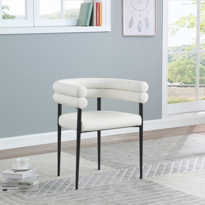 Lavina Vegan Leather Upholstered Dining Chair in Cream, Set of 2 - 509Cream-C