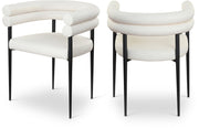 Lavina Vegan Leather Upholstered Dining Chair in Cream, Set of 2 - 509Cream-C