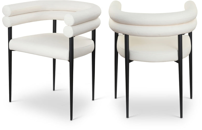 Lavina Vegan Leather Upholstered Dining Chair in Cream, Set of 2 - 509Cream-C