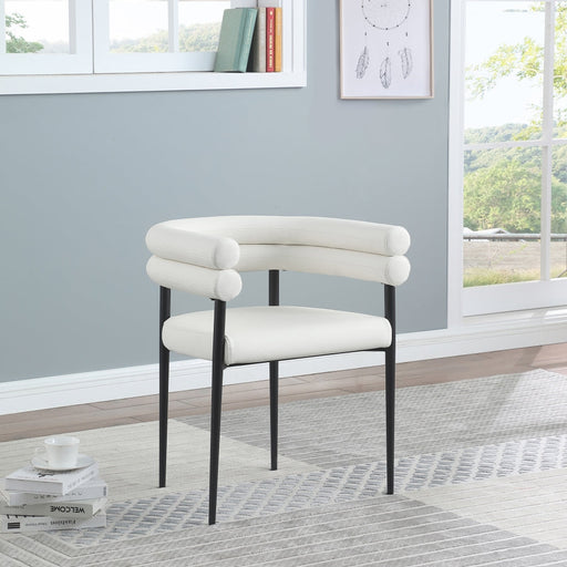 Lavina Vegan Leather Upholstered Dining Chair in Cream, Set of 2 - 509Cream-C