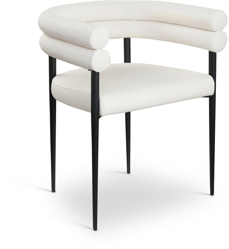 Lavina Vegan Leather Upholstered Dining Chair in Cream, Set of 2 - 509Cream-C