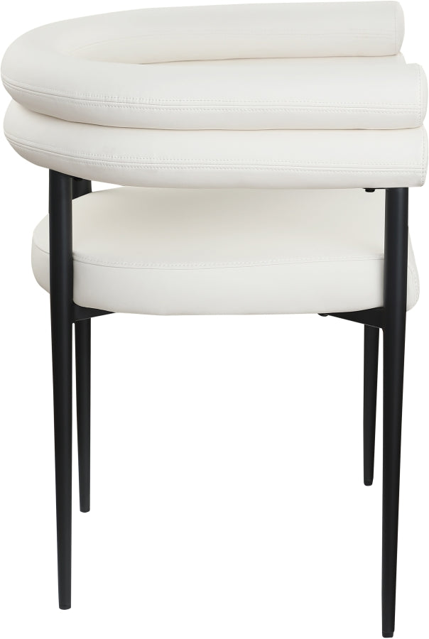 Lavina Vegan Leather Upholstered Dining Chair in Cream, Set of 2 - 509Cream-C