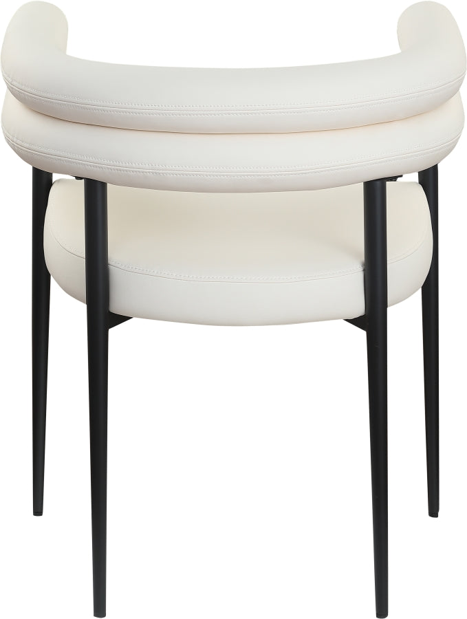Lavina Vegan Leather Upholstered Dining Chair in Cream, Set of 2 - 509Cream-C