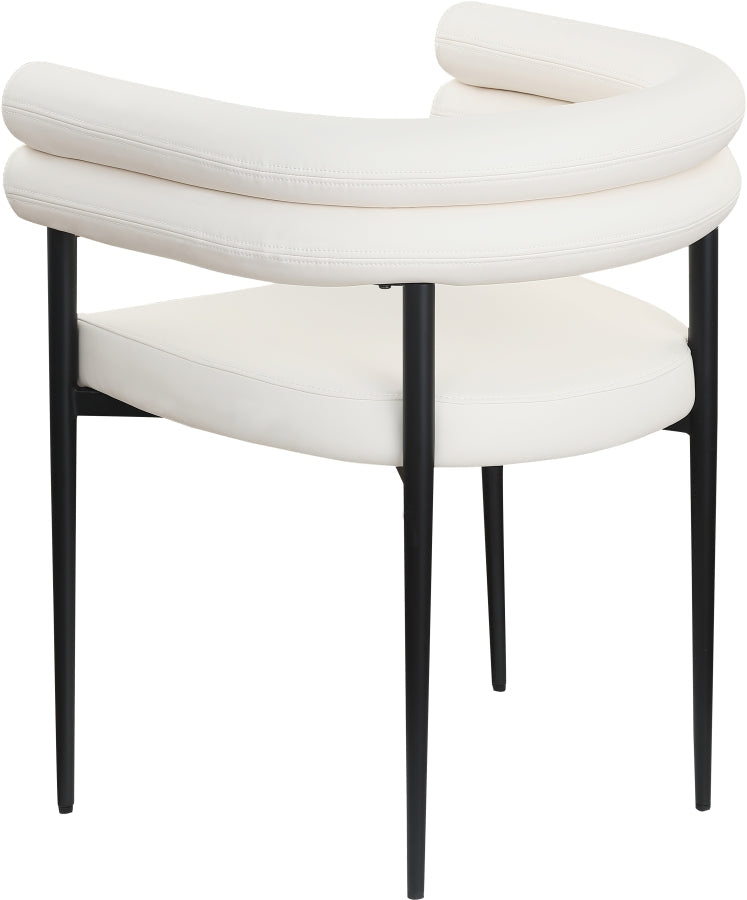 Lavina Vegan Leather Upholstered Dining Chair in Cream, Set of 2 - 509Cream-C