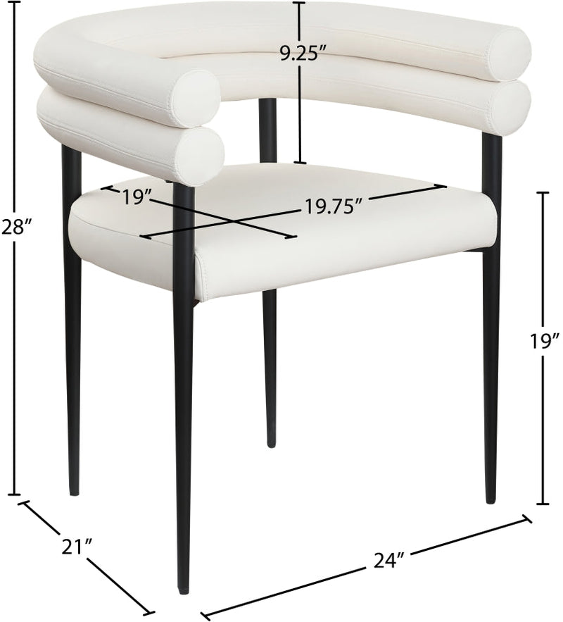 Lavina Vegan Leather Upholstered Dining Chair in Cream, Set of 2 - 509Cream-C