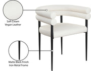 Lavina Vegan Leather Upholstered Dining Chair in Cream, Set of 2 - 509Cream-C
