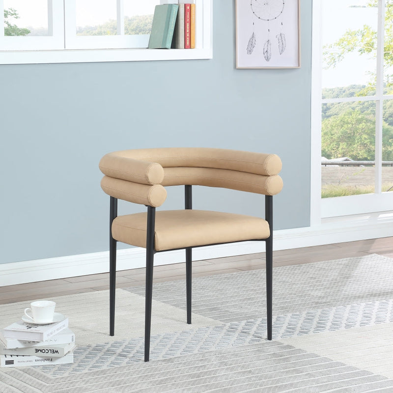 Lavina Vegan Leather Upholstered Dining Chair in Natural, Set of 2 - 509Tan-C