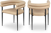 Lavina Vegan Leather Upholstered Dining Chair in Natural, Set of 2 - 509Tan-C