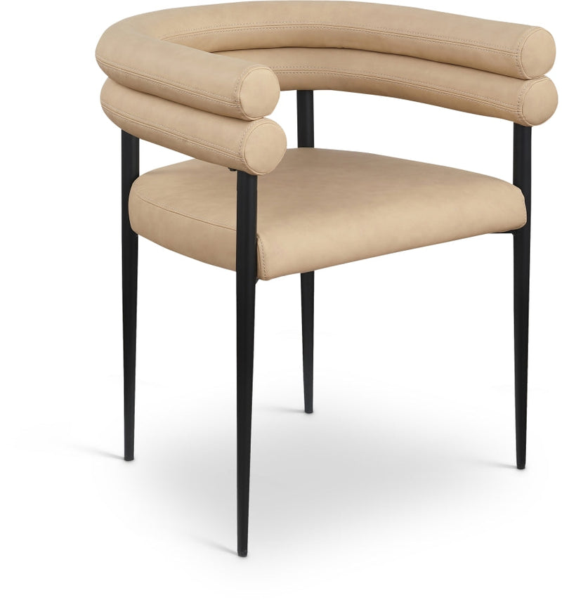 Lavina Vegan Leather Upholstered Dining Chair in Natural, Set of 2 - 509Tan-C