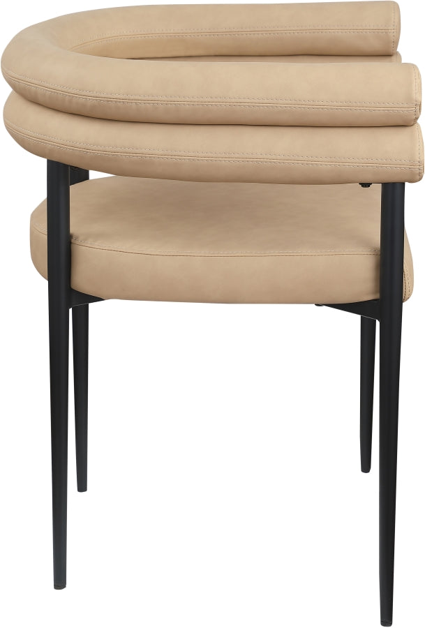 Lavina Vegan Leather Upholstered Dining Chair in Natural, Set of 2 - 509Tan-C