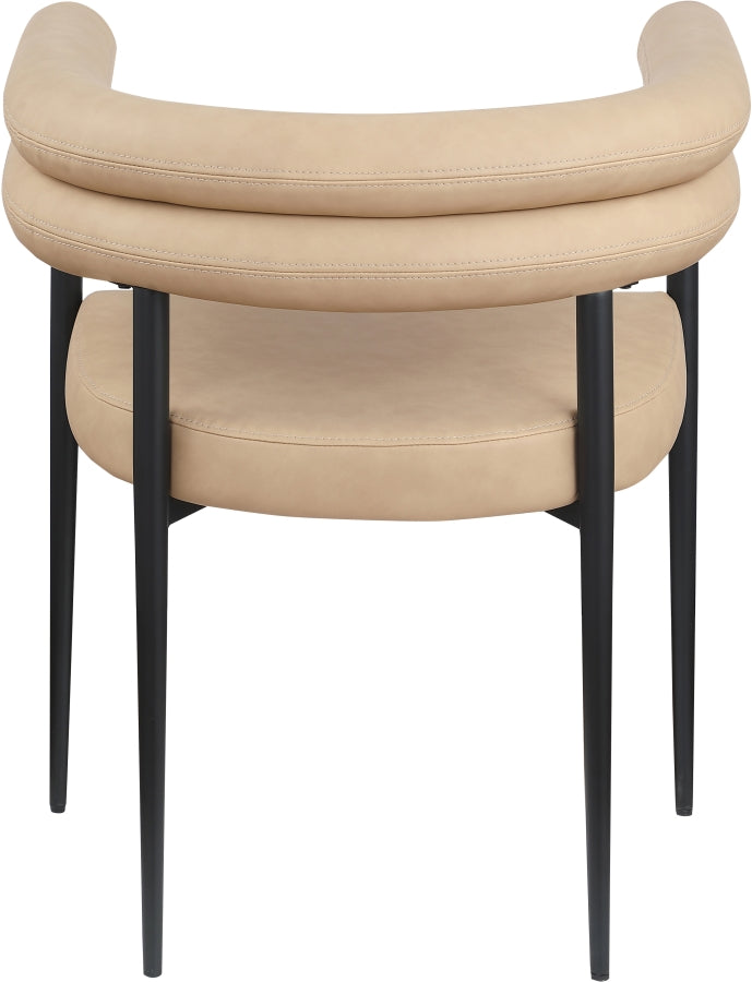 Lavina Vegan Leather Upholstered Dining Chair in Natural, Set of 2 - 509Tan-C