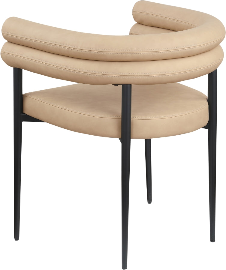 Lavina Vegan Leather Upholstered Dining Chair in Natural, Set of 2 - 509Tan-C