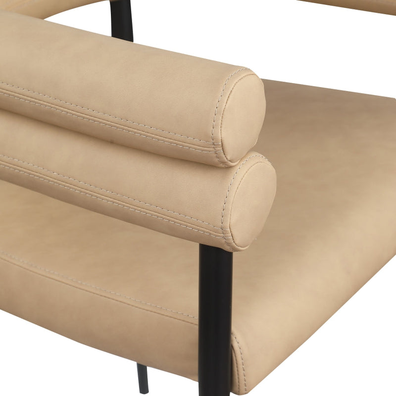 Lavina Vegan Leather Upholstered Dining Chair in Natural, Set of 2 - 509Tan-C