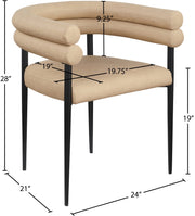 Lavina Vegan Leather Upholstered Dining Chair in Natural, Set of 2 - 509Tan-C