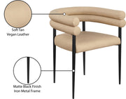 Lavina Vegan Leather Upholstered Dining Chair in Natural, Set of 2 - 509Tan-C