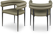 Lavina Vegan Leather Upholstered Dining Chair in Olive, Set of 2 - 509Olive-C