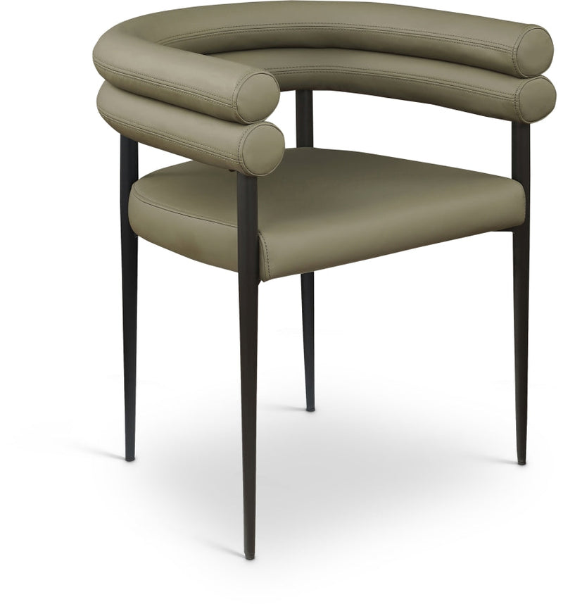 Lavina Vegan Leather Upholstered Dining Chair in Olive, Set of 2 - 509Olive-C
