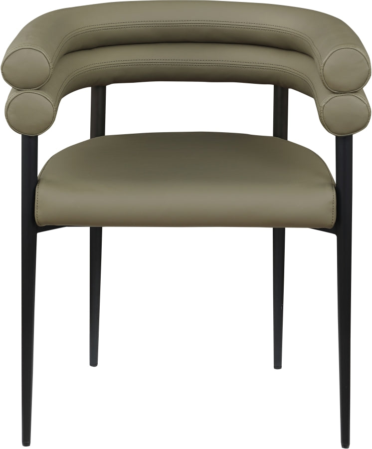 Lavina Vegan Leather Upholstered Dining Chair in Olive, Set of 2 - 509Olive-C