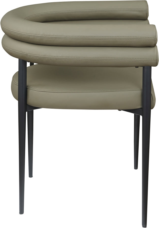 Lavina Vegan Leather Upholstered Dining Chair in Olive, Set of 2 - 509Olive-C