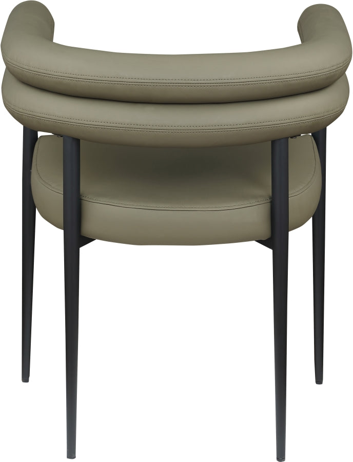 Lavina Vegan Leather Upholstered Dining Chair in Olive, Set of 2 - 509Olive-C