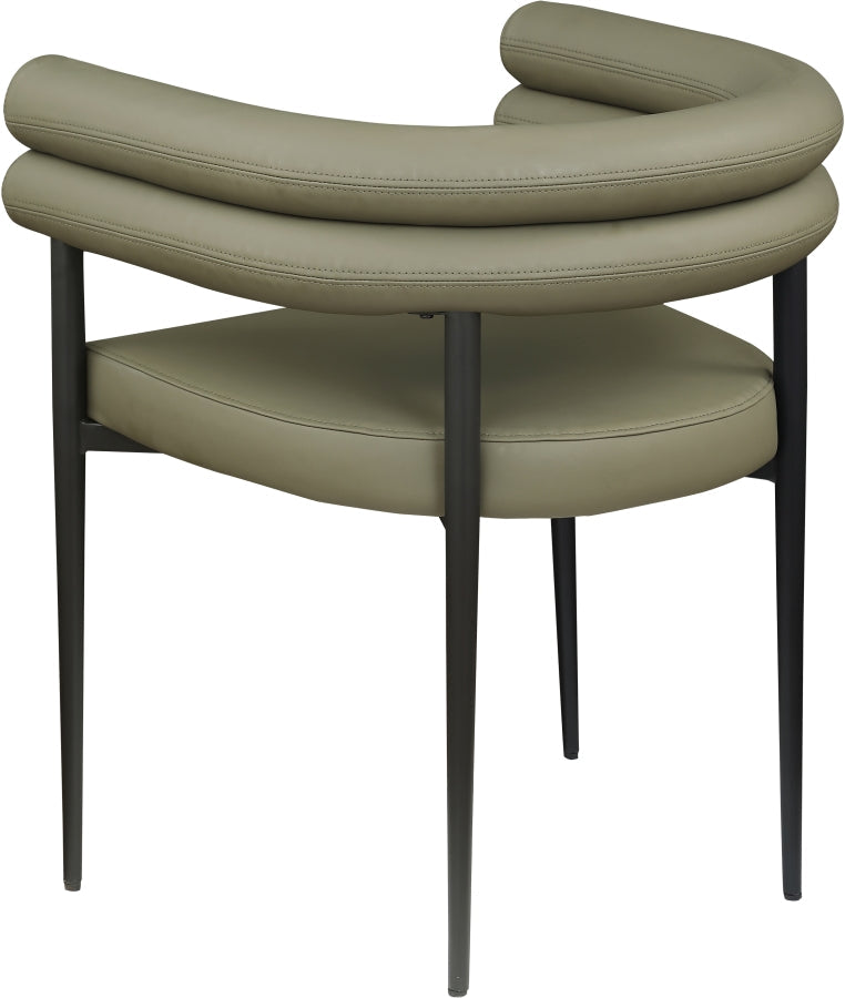 Lavina Vegan Leather Upholstered Dining Chair in Olive, Set of 2 - 509Olive-C