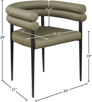 Lavina Vegan Leather Upholstered Dining Chair in Olive, Set of 2 - 509Olive-C