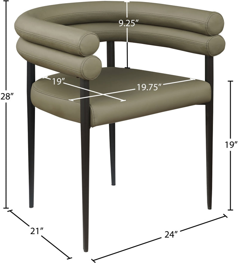 Lavina Vegan Leather Upholstered Dining Chair in Olive, Set of 2 - 509Olive-C
