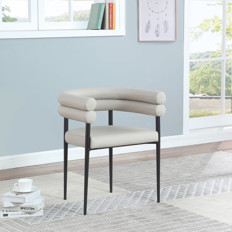 Lavina Vegan Leather Upholstered Dining Chair in Taupe, Set of 2 - 509Taupe-C
