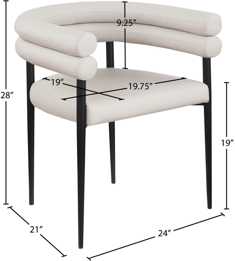 Lavina Vegan Leather Upholstered Dining Chair in Taupe, Set of 2 - 509Taupe-C