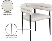 Lavina Vegan Leather Upholstered Dining Chair in Taupe, Set of 2 - 509Taupe-C