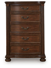 Lavinton Brown King Poster Bed, 2 Chests and Nightstand - B764B12