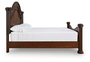 Lavinton Brown King Poster Bed, 2 Chests and Nightstand - B764B12