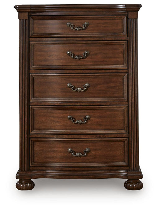 Lavinton Brown King Poster Bed, 2 Chests and Nightstand - B764B12