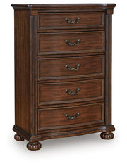 Lavinton Brown King Poster Bed, 2 Chests and Nightstand - B764B12