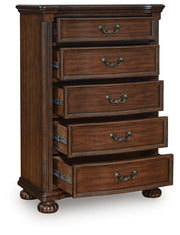 Lavinton Brown King Poster Bed, 2 Chests and Nightstand - B764B12