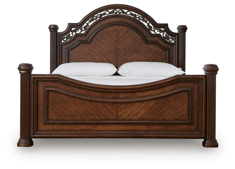 Lavinton Brown King Poster Bed, 2 Chests and Nightstand - B764B12
