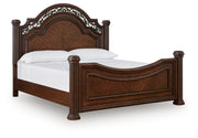 Lavinton Brown King Poster Bed, 2 Chests and Nightstand - B764B12