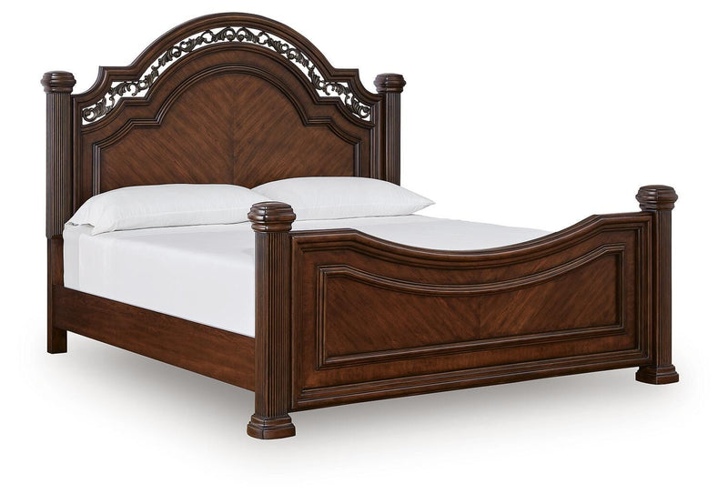Lavinton Brown King Poster Bed, 2 Chests and Nightstand - B764B12
