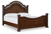 Lavinton King Poster Bed with 2 Nightstands in Brown from Ashley - Luna Furniture