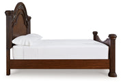 Lavinton King Poster Bed with 2 Nightstands in Brown from Ashley - Luna Furniture