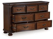 Lavinton King Poster Bed with Dresser and 2 Nightstands in Brown from Ashley - Luna Furniture