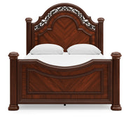 Lavinton Queen Poster Bed with 2 Nightstands in Brown from Ashley - Luna Furniture