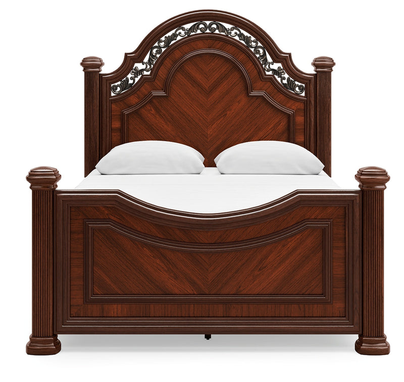 Lavinton Queen Poster Bed with 2 Nightstands in Brown from Ashley - Luna Furniture