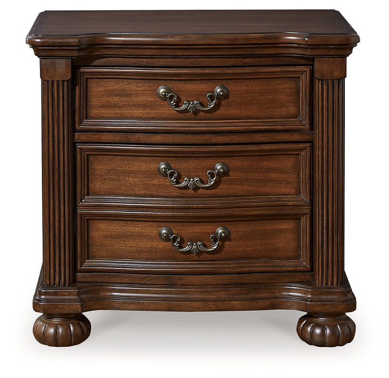 Lavinton Queen Poster Bed with 2 Nightstands in Brown from Ashley - Luna Furniture